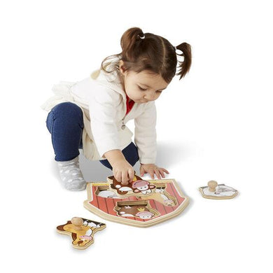 Rompecabezas perilla granja 3 pza. - Mi Brontosaurio Azul