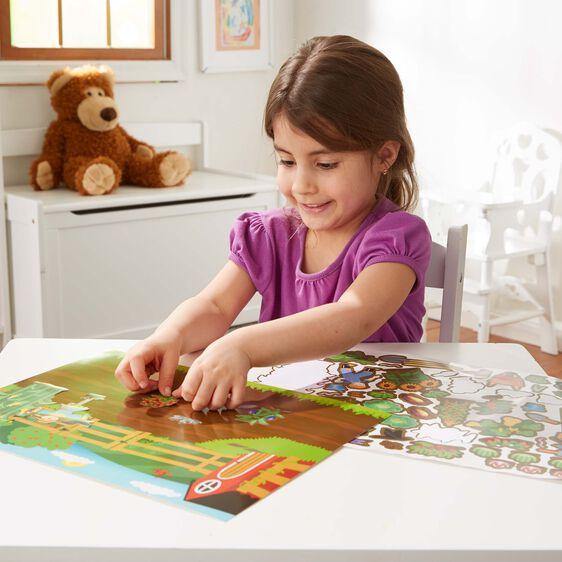 Pad de stickers reusables granja - Mi Brontosaurio Azul