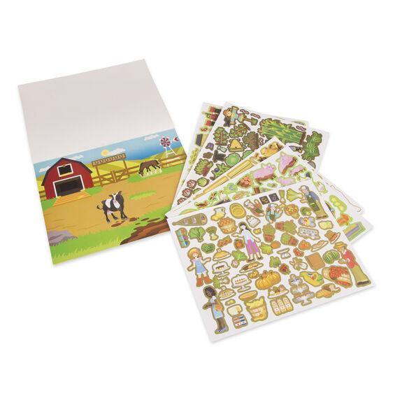 Pad de stickers reusables granja - Mi Brontosaurio Azul