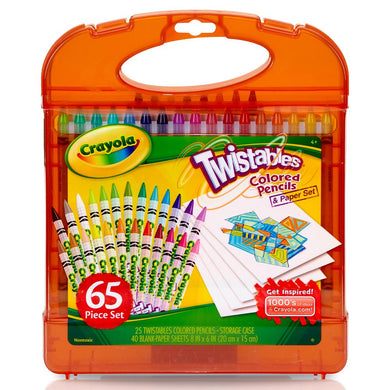 Crayola set colores retráctiles y papel - estuche x 65 pzas.