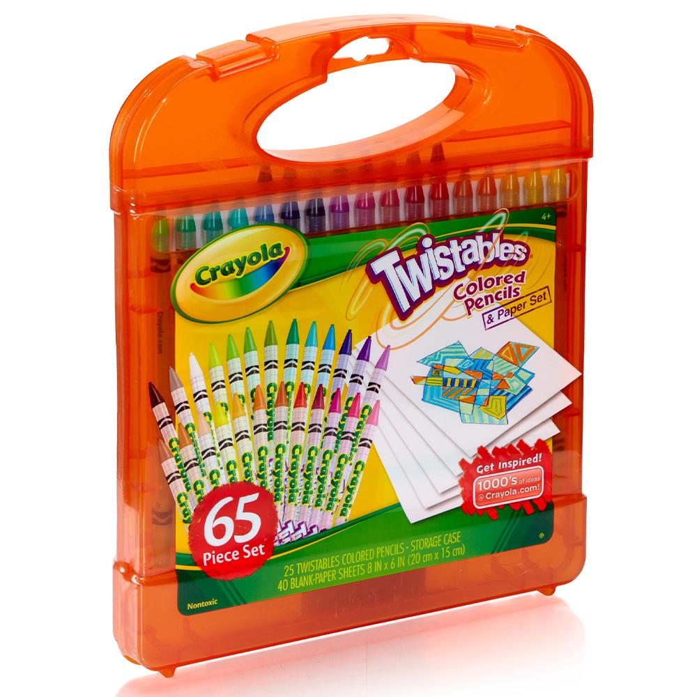 Crayola set colores retráctiles y papel - estuche x 65 pzas.