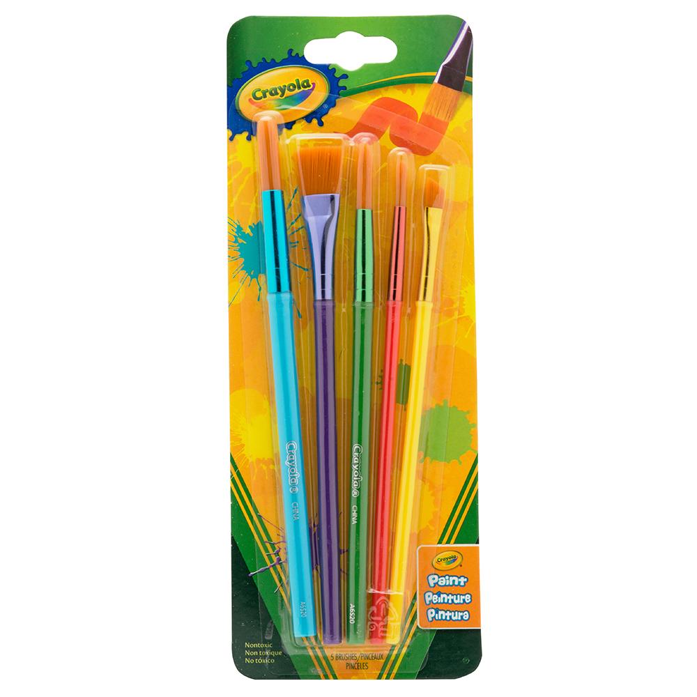 Crayola pinceles plano/angulado/redondo - blister x 5 uds.