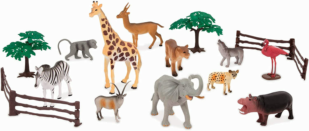 Balde con animales de la jungla - Mi Brontosaurio Azul