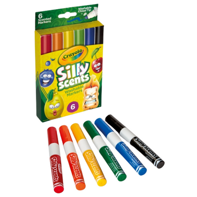 Crayola plumones lavables silly scents - cajita x 6 uds.