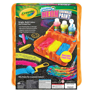 Crayola set de pintura sidewalk neon lavable - set x 9 pzas