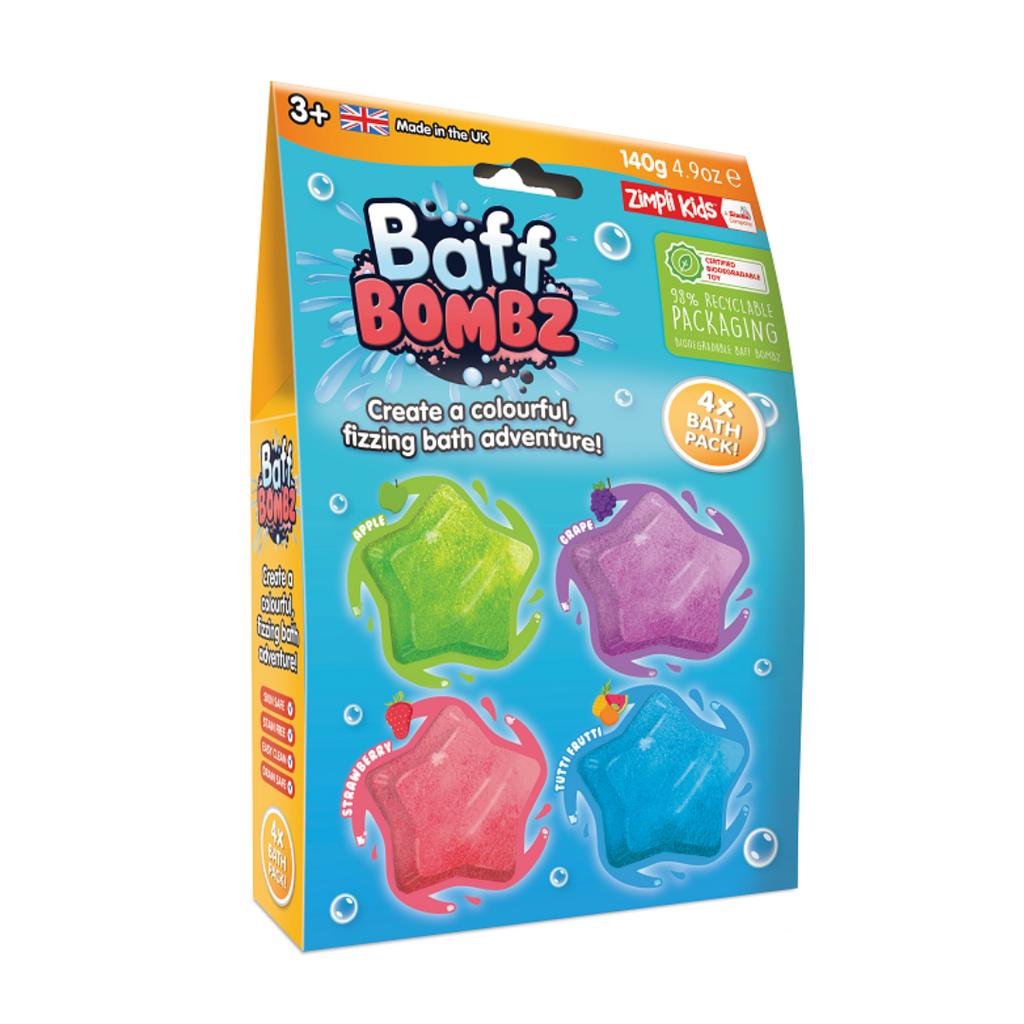 Baff Bombz: 4 Pack Star- 140gr - Zimpli Kids