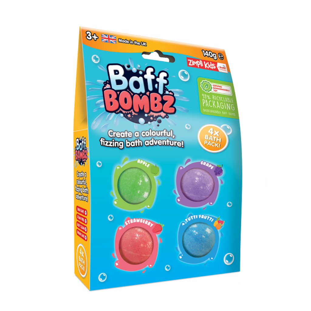 Baff Bombz: 4 Pack Round - 140gr - Zimpli Kids