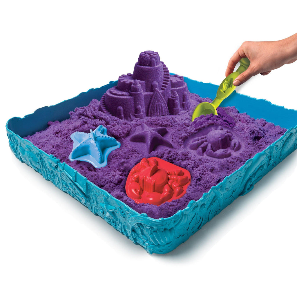 Kinetic Sand set con arenero y moldes - Mi Brontosaurio Azul