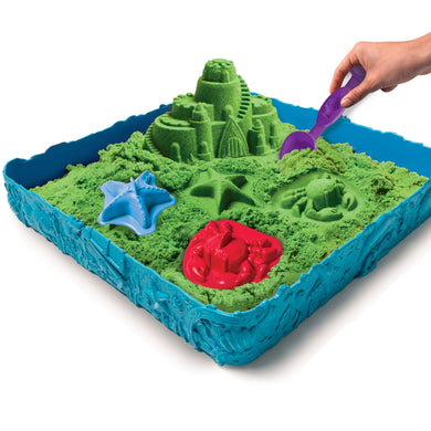 Kinetic Sand set con arenero y moldes - Mi Brontosaurio Azul