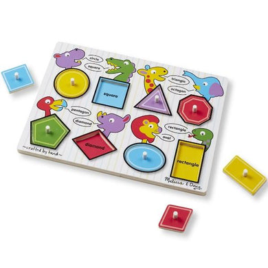 Rompecabezas perilla pequeรฑo formas 8 pza. - Mi Brontosaurio Azul