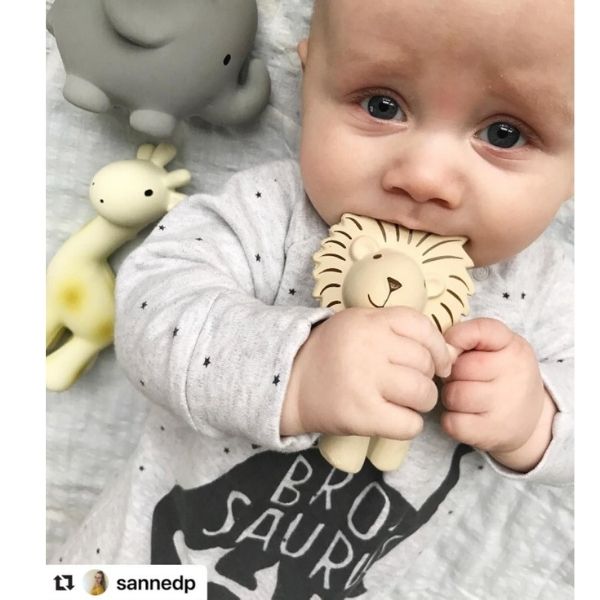 Juguete sonajero mordedor - león