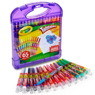 Crayola set mini crayones retráctiles y papel - estuche x 65 pzas.