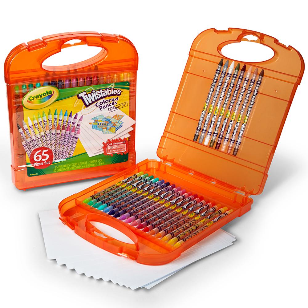Crayola set colores retráctiles y papel - estuche x 65 pzas.