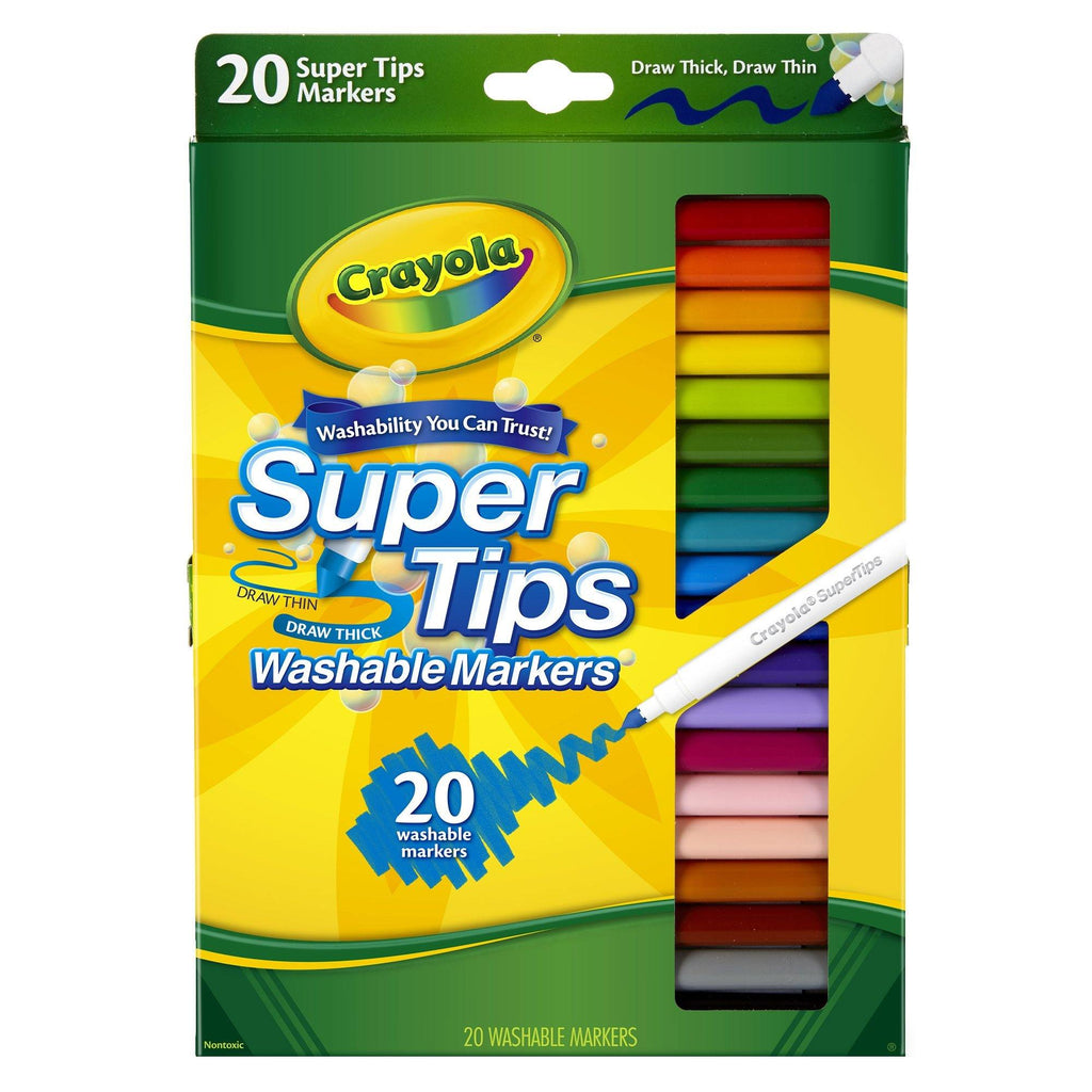 Crayola plumones lavables super tips - cajita x 20 uds. - Mi Brontosaurio Azul