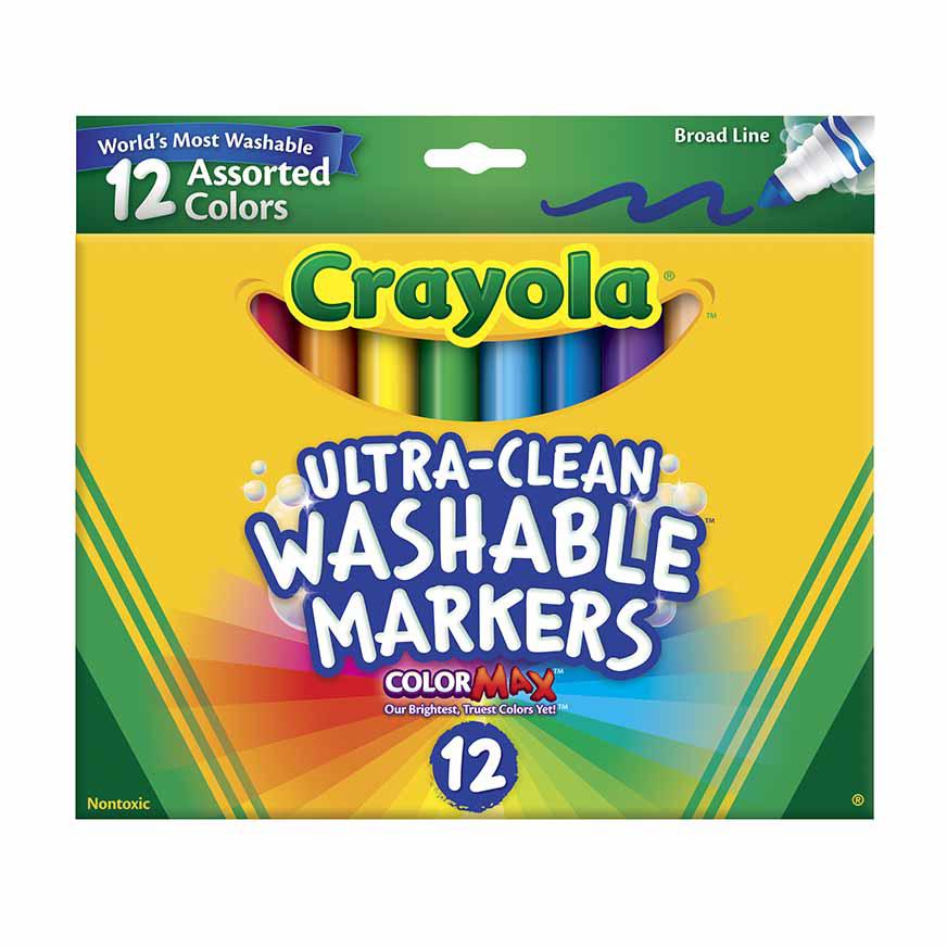 Crayola plumones ultralavables punta gruesa - cajita x 12 uds.