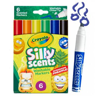 Crayola plumones lavables silly scents - cajita x 6 uds.