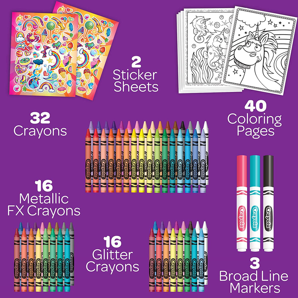 Crayola mini set de arte uni-creatures - maletin x 109 pzas.