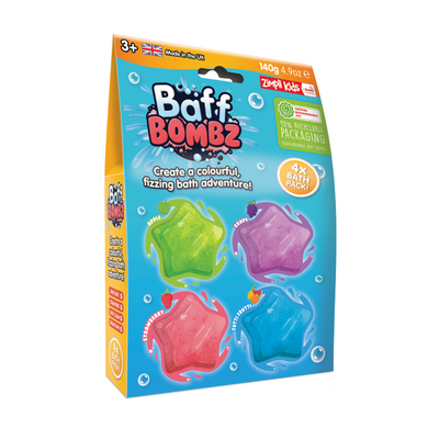 Baff Bombz: 4 Pack Star- 140gr  - Zimpli Kids