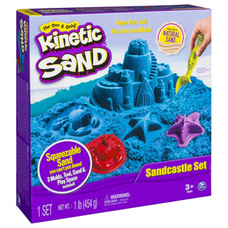Kinetic Sand set con arenero y moldes - Mi Brontosaurio Azul