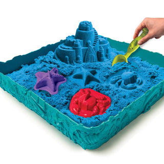 Kinetic Sand set con arenero y moldes - Mi Brontosaurio Azul